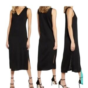 Paige Sage Midi Tank Sheath Dress Rayon‎ Knit Minimalist Party Resort Casual
